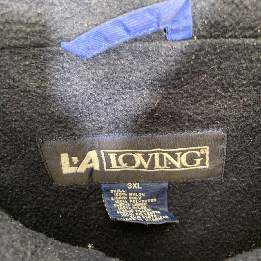 LA LOVING ナイロンジャケット 3XL ブルー ビッグサイズ 裏フリース 