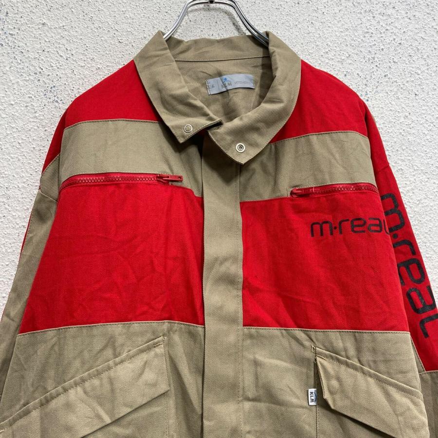 KLM ワークジャケット XL~ ベージュ オレンジ ビッグサイズ フルジップ