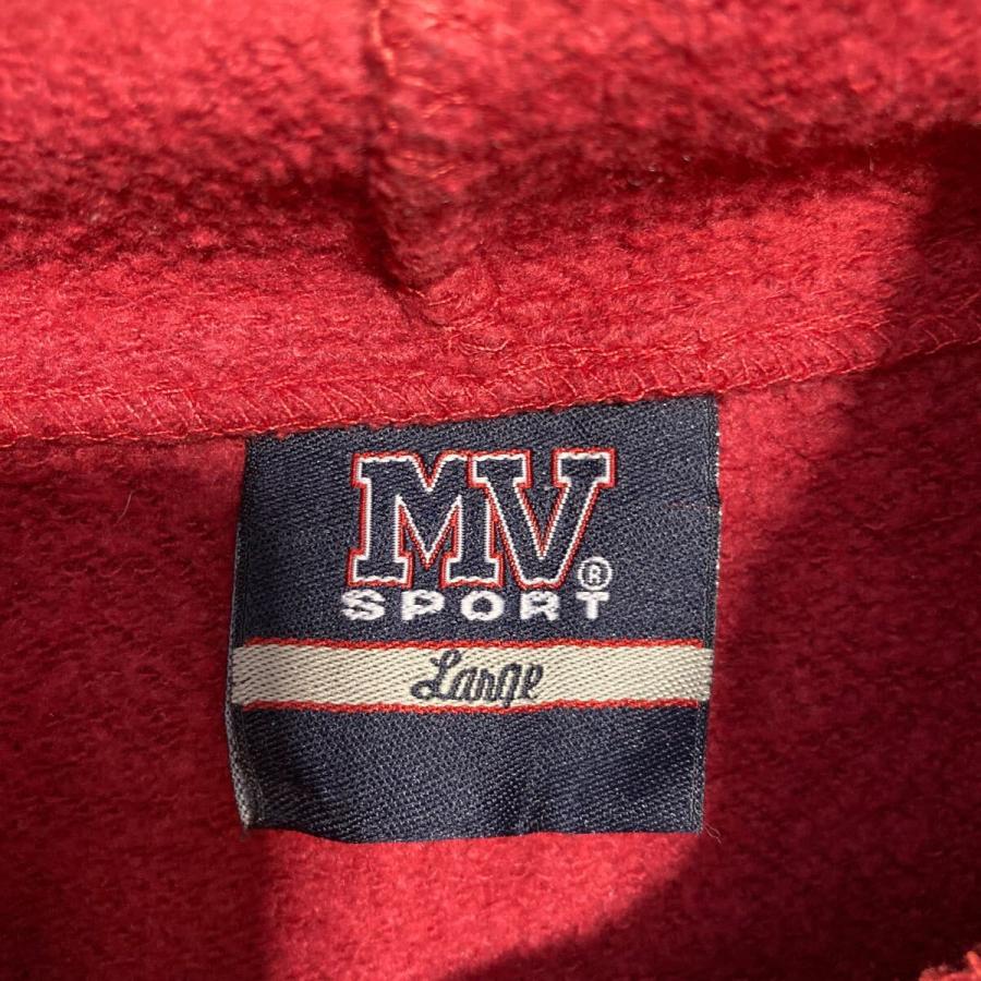 MV SPORT ロゴスウェット パーカー L エンジ エムブイスポーツ 刺繍