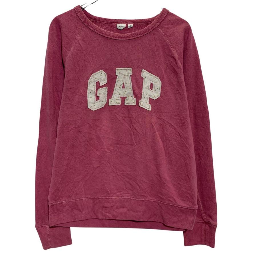 GAP ロゴスウェット トレーナー レディース S ピンク ホワイト 