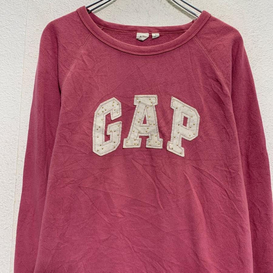 GAP ロゴスウェット トレーナー レディース S ピンク ホワイト