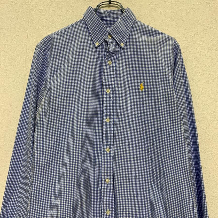 Ralph Lauren 長袖 チェックシャツ M ブルー ホワイト ラルフローレン