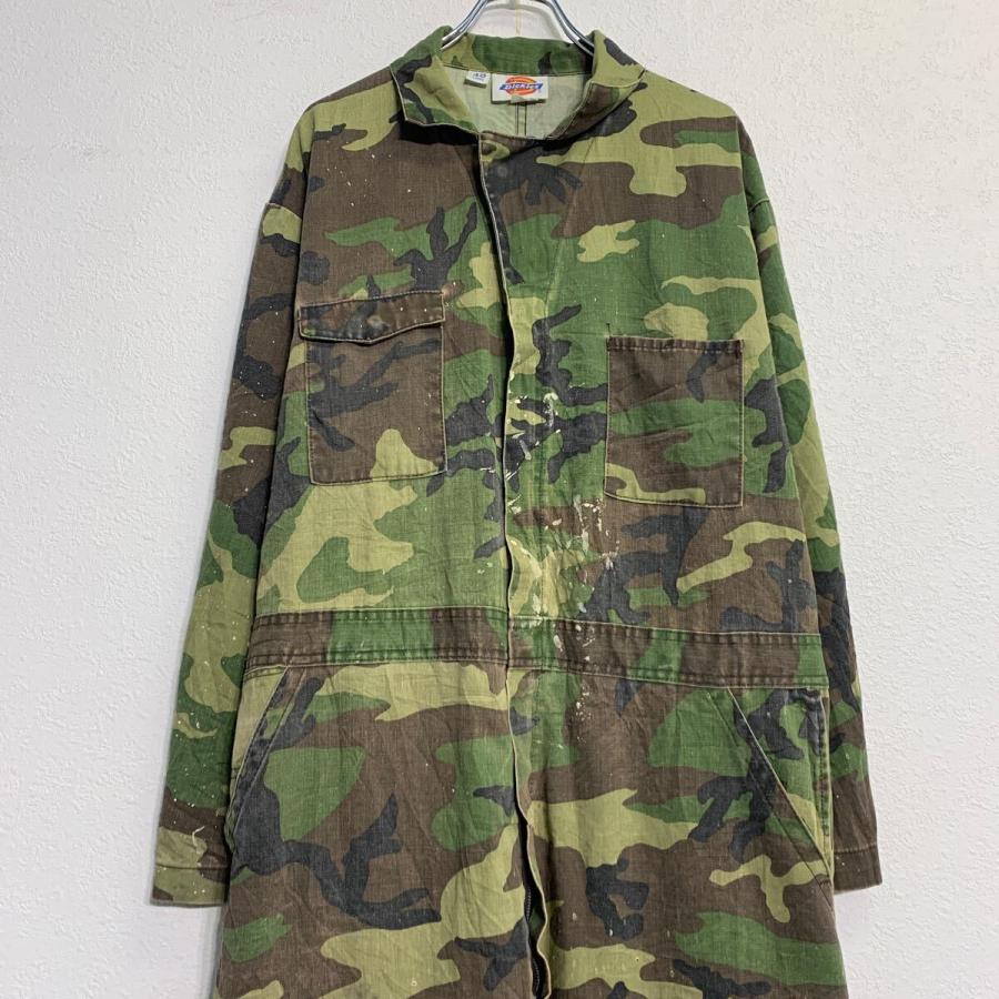 Dickies 長袖 つなぎ 48 グリーン ブラウン ディッキーズ タロンジップ