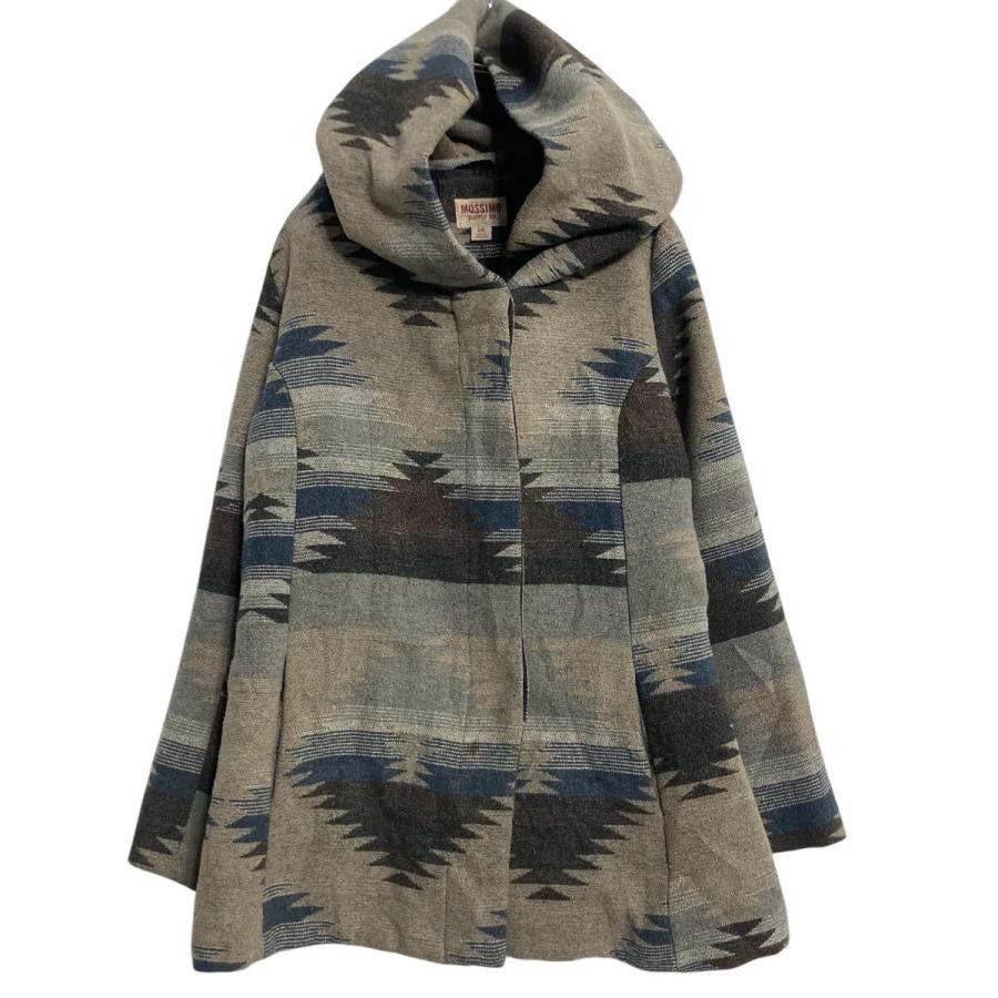 MOSSIMO ネイティブ柄 ジャケット レディース L ベージュ グレー 