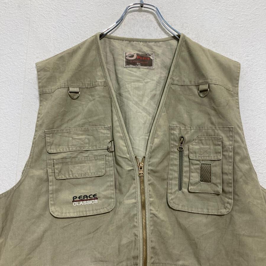 Peace フィッシングベスト 2XL カーキ ビッグサイズ アウトドア 古着卸