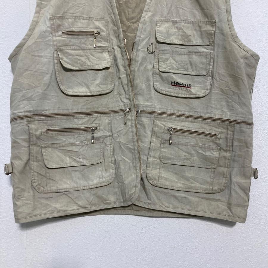 GAOJI FUSHI フィッシングベスト XL グレージュ ビッグサイズ 古着卸