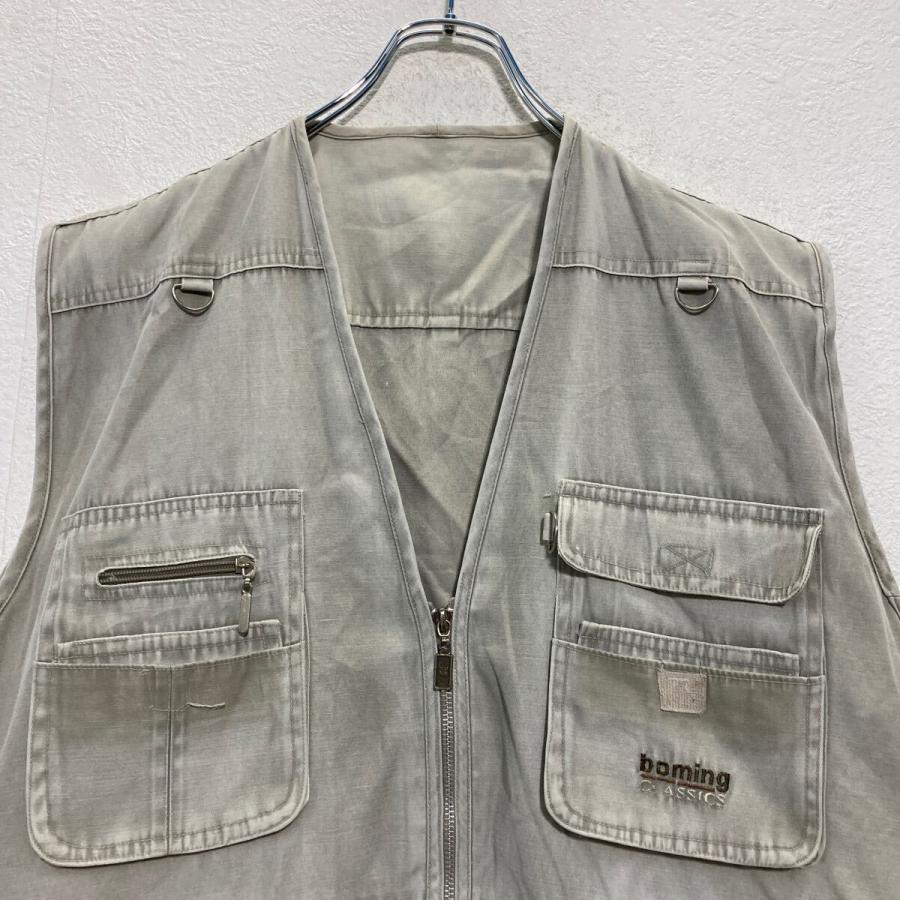 フィッシングベスト 2XL〜 ライトグレー ビッグサイズ マルチポケット