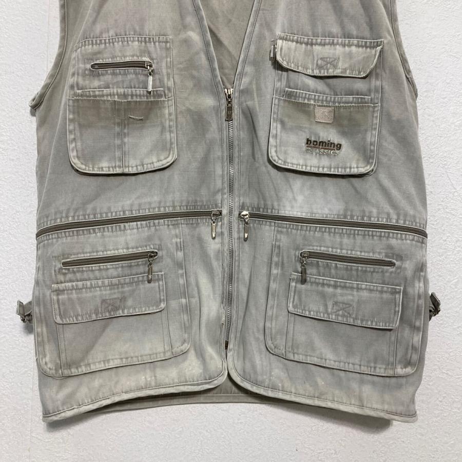 フィッシングベスト 2XL〜 ライトグレー ビッグサイズ マルチポケット