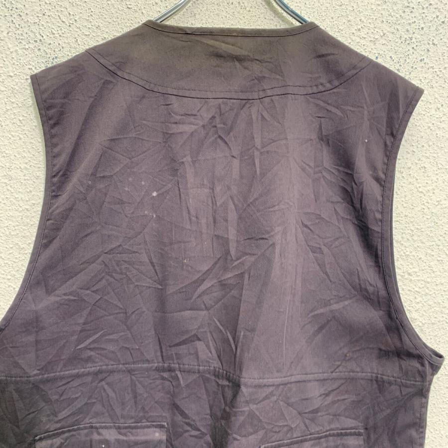 フィッシングベスト XXL チャコールグレー ジップアップ ビッグサイズ