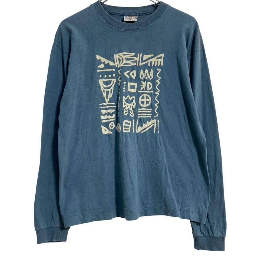 BARAB 長袖 プリントTシャツ M くすみブルー ロンT ロングTシャツ 古着卸 アメリカ仕入 a702-5043 : a702-5043 ...