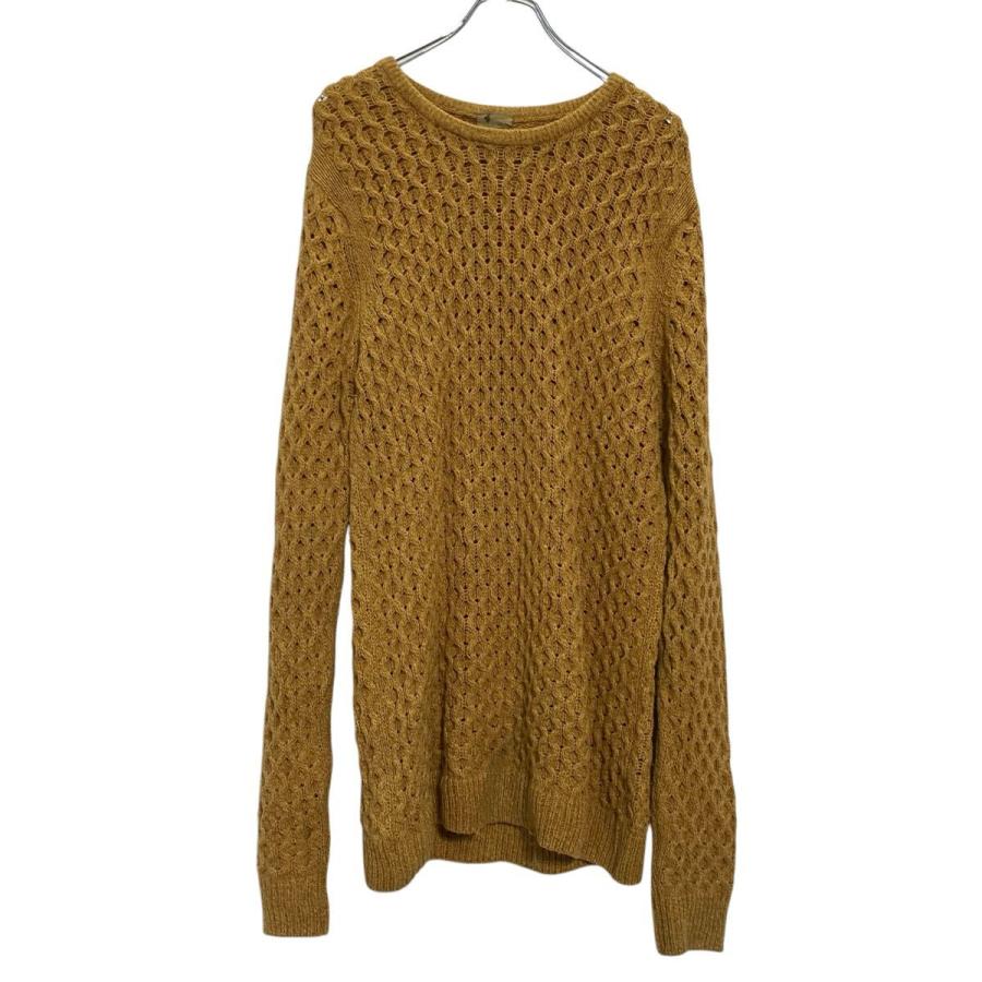 abicci ウール混紡 透かし編み ニット セーター M マスタード ミックス