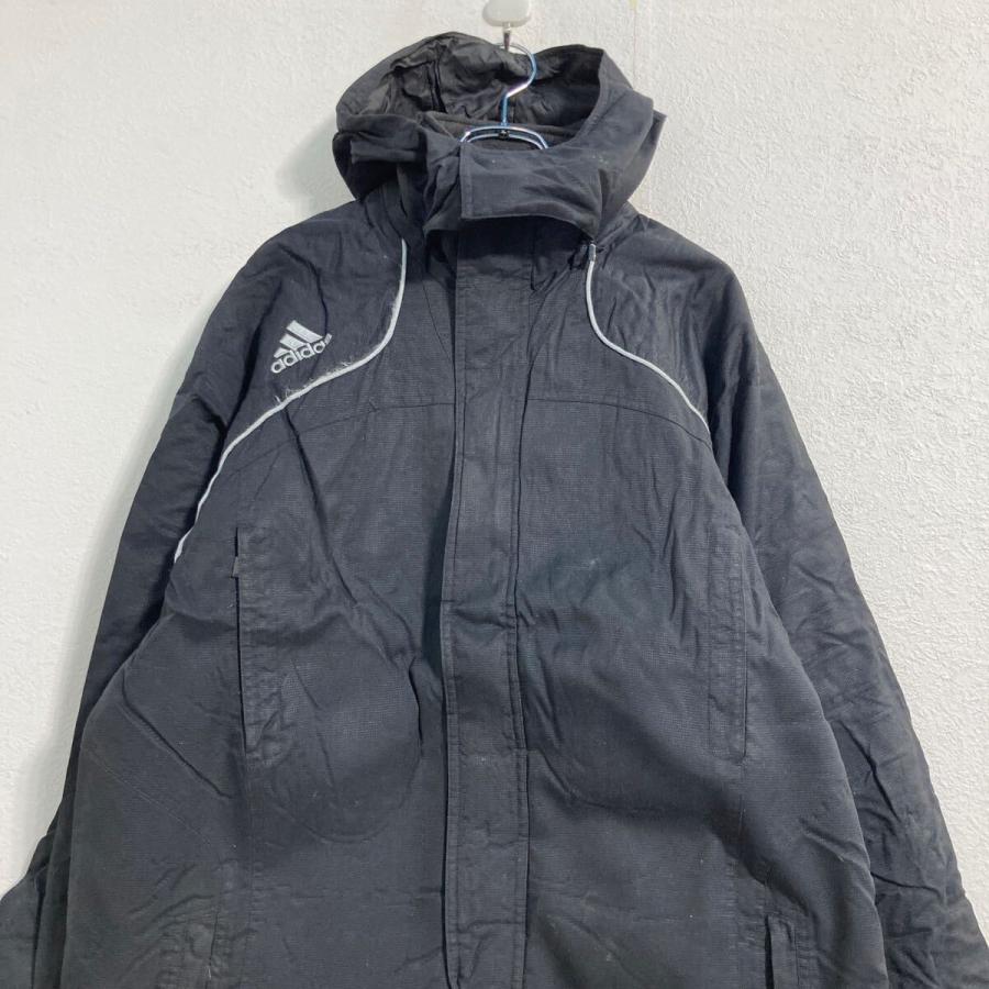 adidas ベンチコート L ブラック アディダス フード スポーツ 古着卸