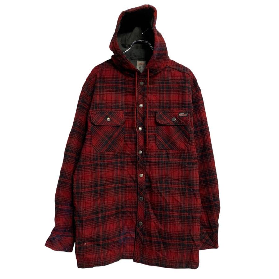 Dickies シャツジャケット XL レッド ブラック ディッキーズ スナップ