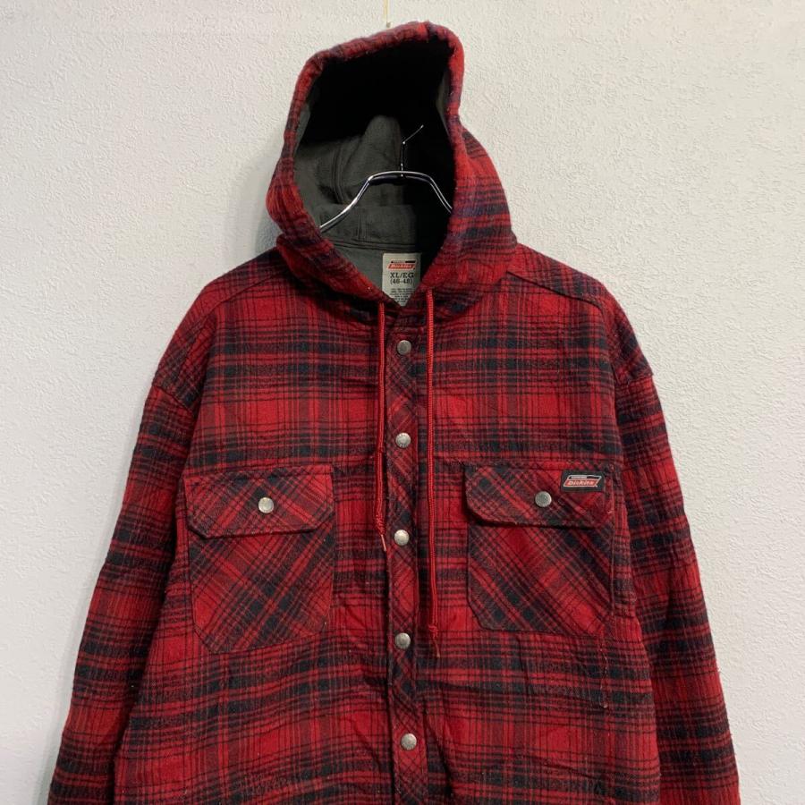 Dickies シャツジャケット XL レッド ブラック ディッキーズ スナップ