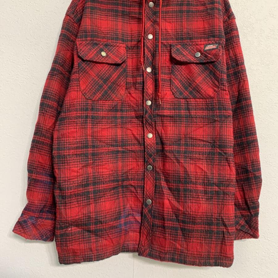 Dickies シャツジャケット XL レッド ブラック ディッキーズ スナップ