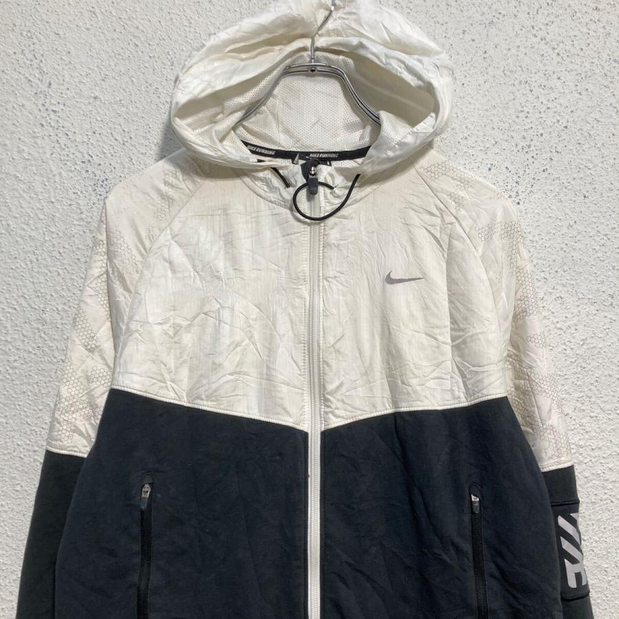 NIKE ナイロン切替 ジャケット M ホワイト ブラック ナイキ スポーツ 
