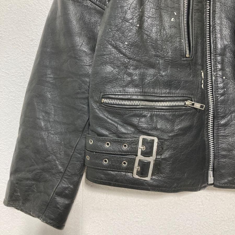 Belstaff レザー ダブルライダースジャケット S ブラック ベルスタッフ イングランド製 70's 古着卸 アメリカ仕入 a702-7202の画像