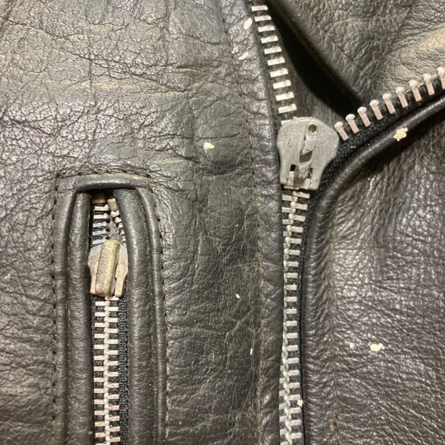 Belstaff レザー ダブルライダースジャケット S ブラック ベルスタッフ イングランド製 70's 古着卸 アメリカ仕入 a702-7202の画像