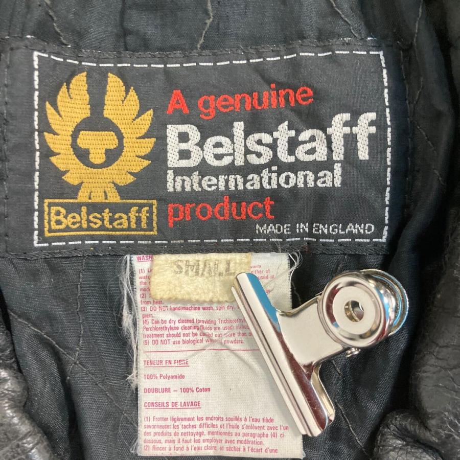 Belstaff レザー ダブルライダースジャケット S ブラック ベルスタッフ イングランド製 70's 古着卸 アメリカ仕入 a702-7202の画像