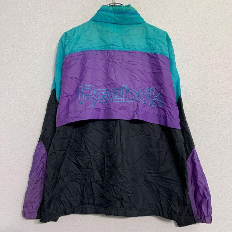 Reebok SPORT ナイロンジャケット L パープル ブラック グリーン系