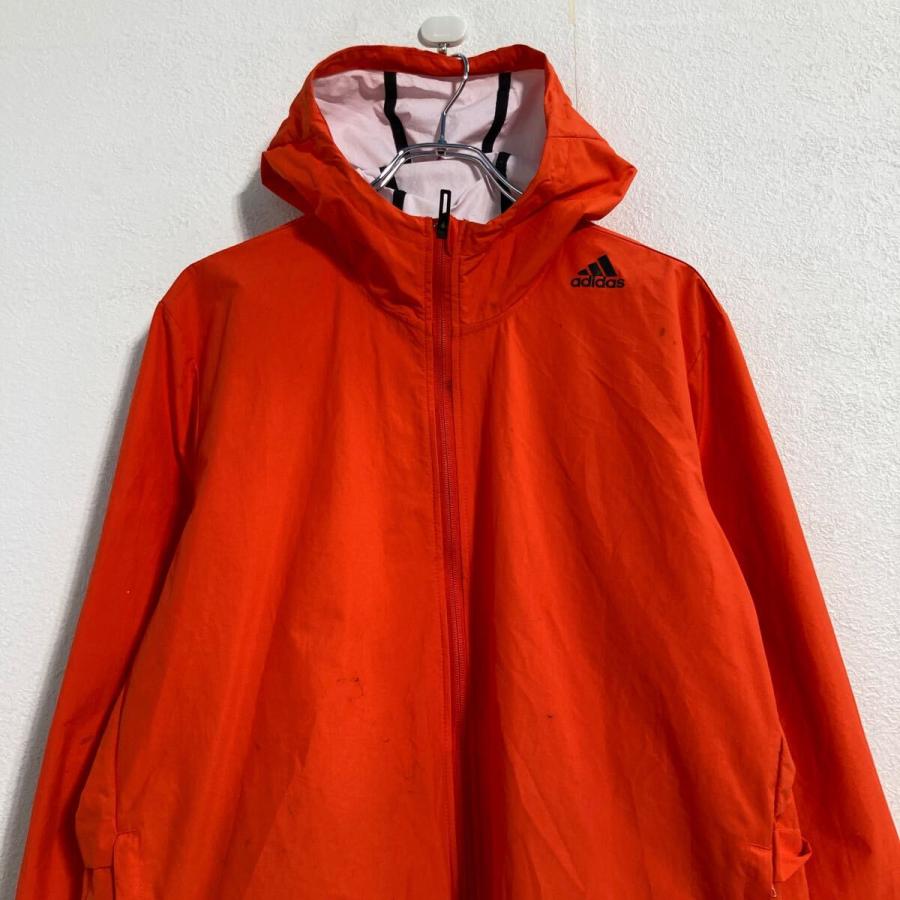 adidas ナイロンジャケット M オレンジ アディダス フード ジップ 