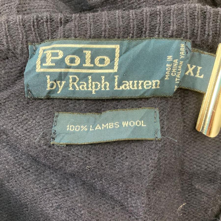 POLO RALPH LAUREN ウールニット セーター XL ネイビー ポロラルフ