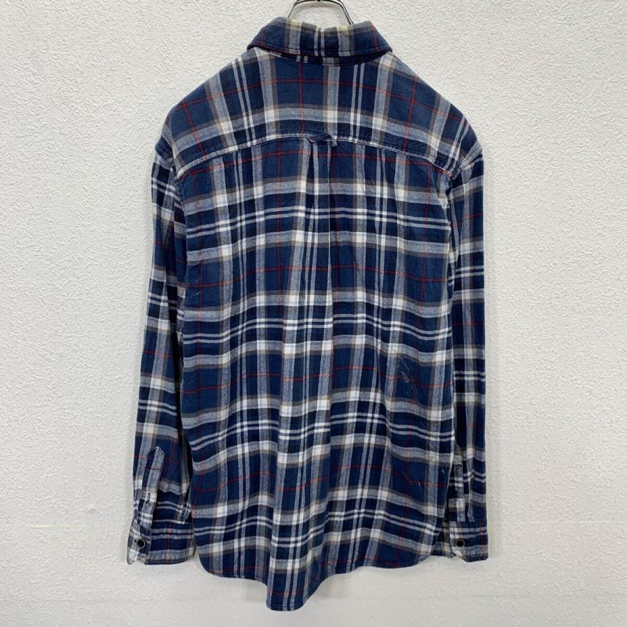 JACHS 長袖 チェック ネルシャツ L ブルー ホワイト レッド ボタン 胸