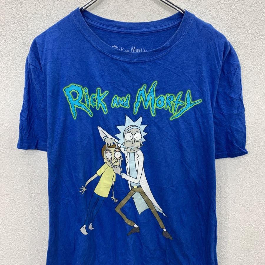 Rick and Morty キャラクターTシャツ L ブルー リックアンドモーティ