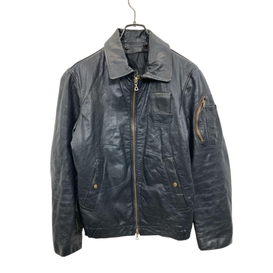 70's ボンバージャケット型レザージャケット vintage アメリカ古着 Pierre Jacques パイロット レザージャケット Mサイズ位 表記サイズ44