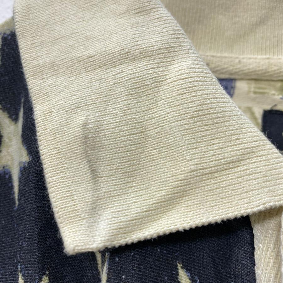 COTTON TRADERS SPORT 半袖 ポロシャツ XL ライトベージュ 星条旗 総柄 
