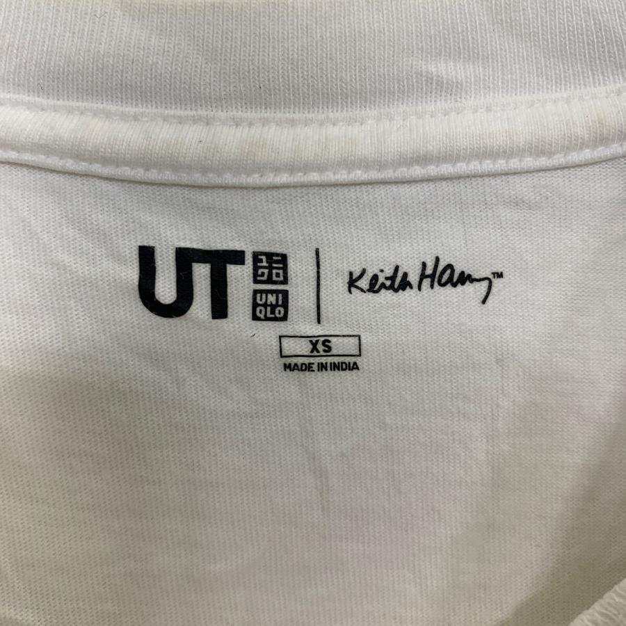 UNIQLO プリントTシャツ XS ホワイト ユニクロ プルオーバー キース