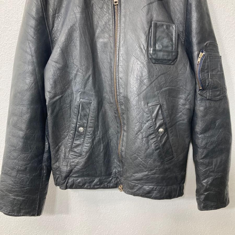ユーロパイロット レザージャケット Lサイズ位 フランス YKKジップ 単