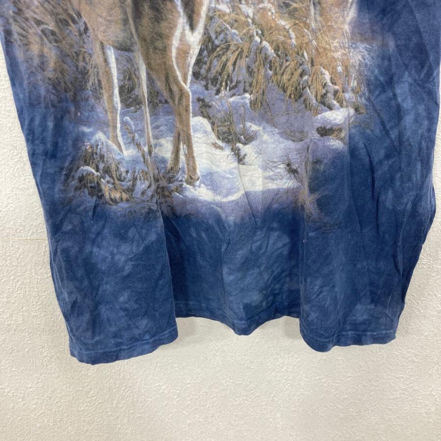 THEMOUNTAIN 半袖 プリントTシャツ XL ブルー タイダイ プルオーバー