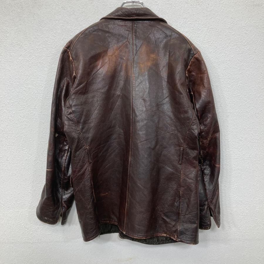 ユーロ レザーカーコート ブラウン Mサイズ 〜50's ダブルブレスト