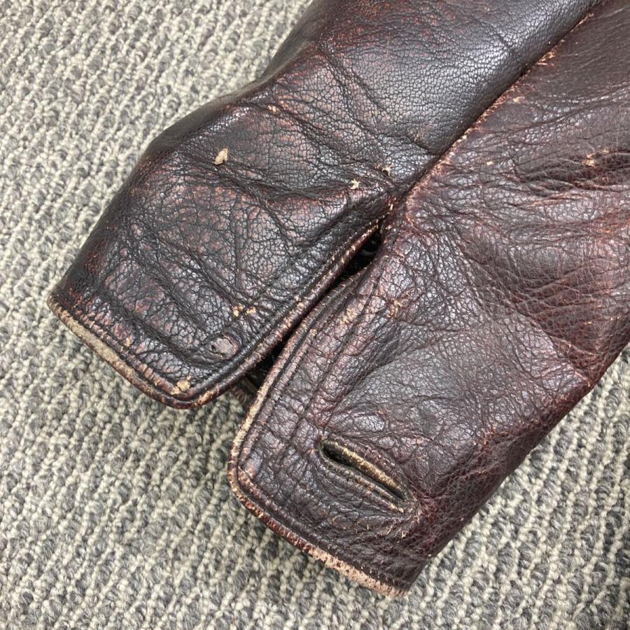 ユーロ レザーカーコート ブラウン Mサイズ 〜50's ダブルブレスト