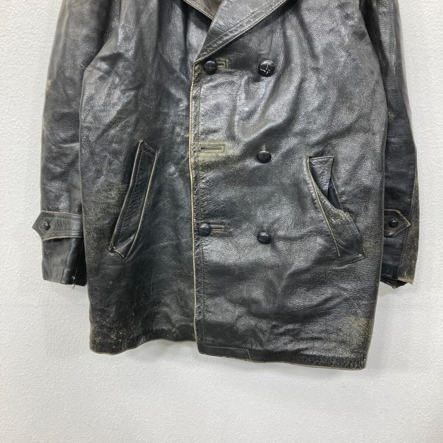 MONGUZZIM MILANO ユーロレザーカーコート ブラック Lサイズ位 40年代
