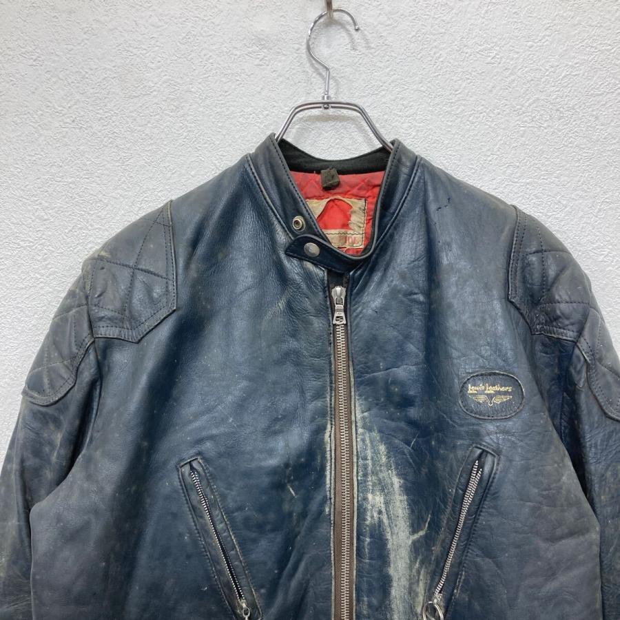 Lewis Leathers ライダースジャケット Lサイズ ネイビー ルイスレザー ファントム 70's 英国製 古着卸 アメリカ仕入 a705-5435の画像