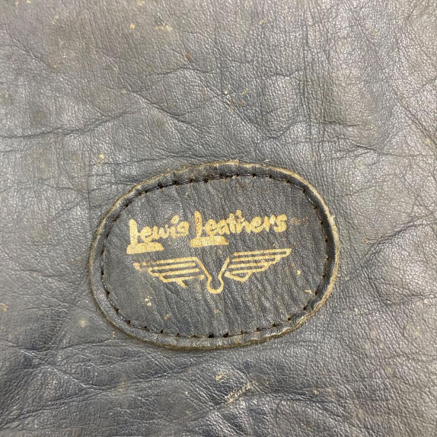 Lewis Leathers ライダースジャケット Lサイズ ネイビー ルイスレザー ファントム 70's 英国製 古着卸 アメリカ仕入 a705-5435の画像