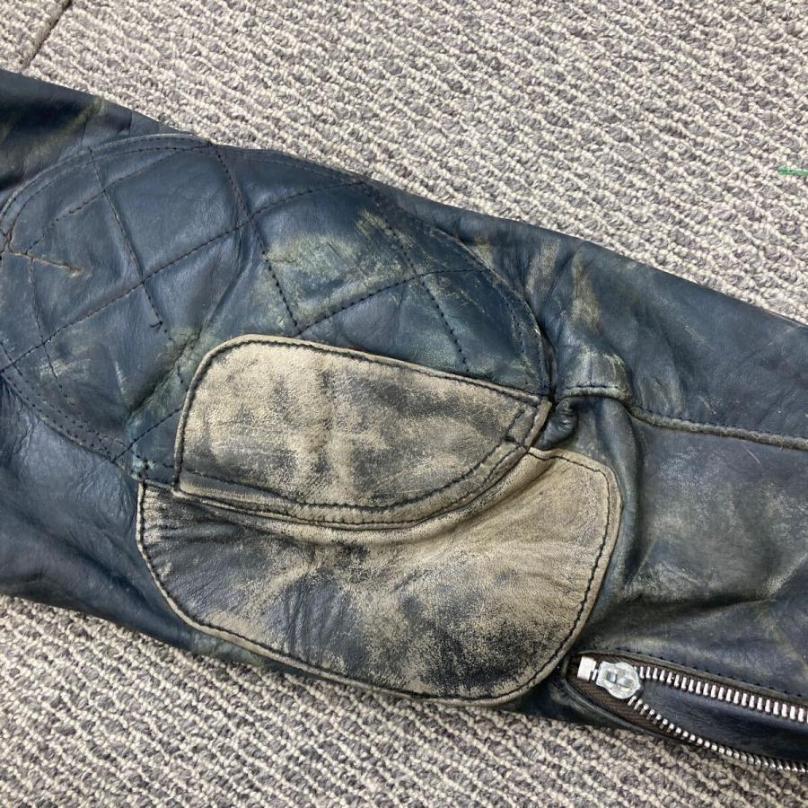Lewis Leathers ライダースジャケット Lサイズ ネイビー ルイスレザー ファントム 70's 英国製 古着卸 アメリカ仕入 a705-5435の画像