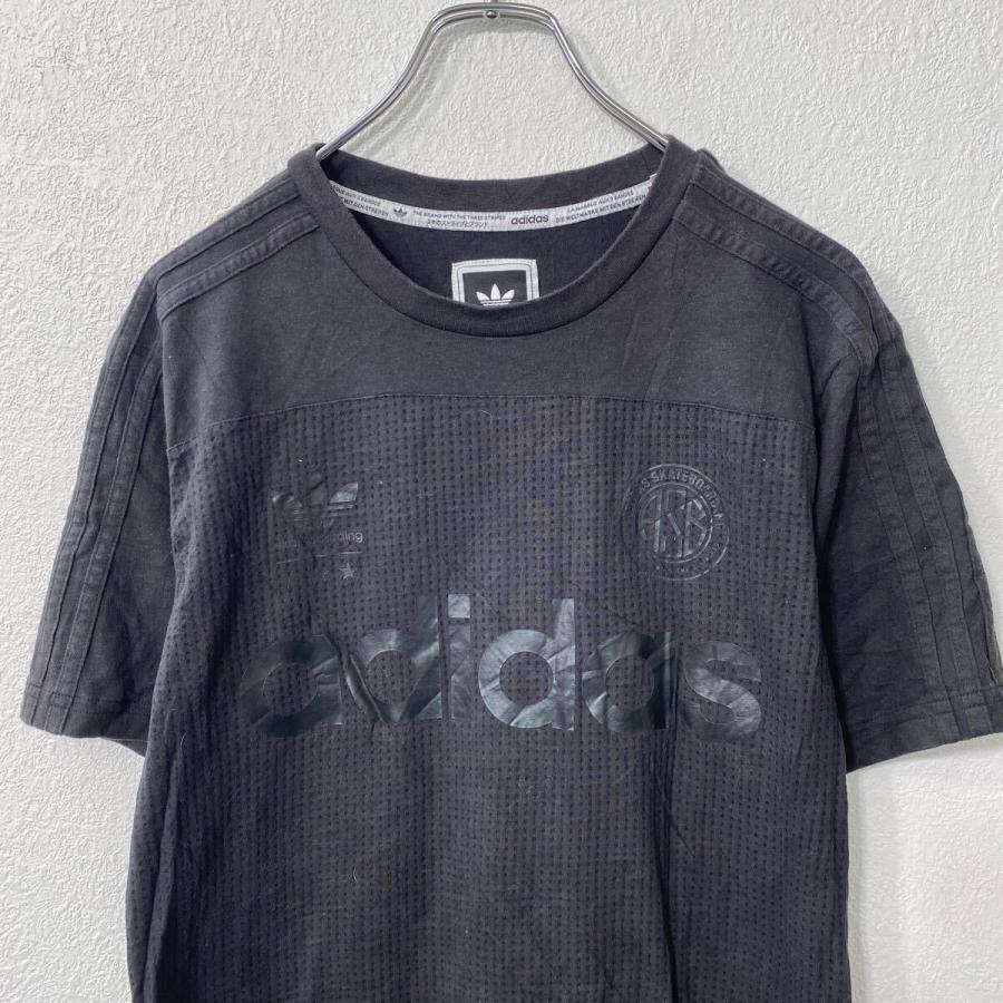 adidas 半袖 プリントTシャツ S ブラック アディダス シースルー 袖
