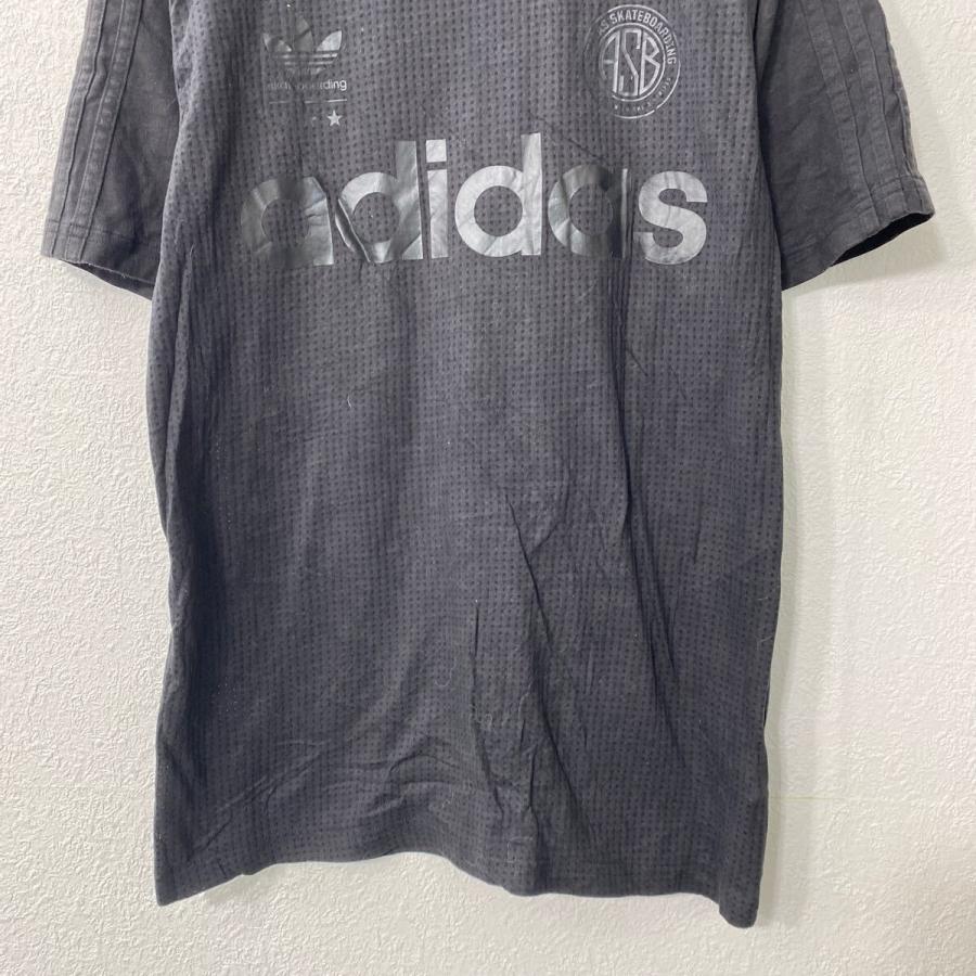 adidas 半袖 プリントTシャツ S ブラック アディダス シースルー 袖