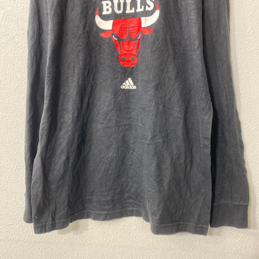adidas 長袖 プリントTシャツ M ブラック アディダス シカゴブルズ 