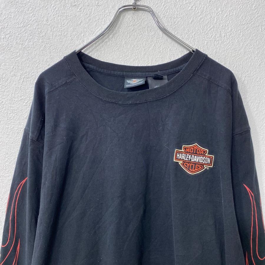 HARLEY-DAVIDSON 長袖 刺繍ロゴTシャツ 2XL ブラック ハーレー