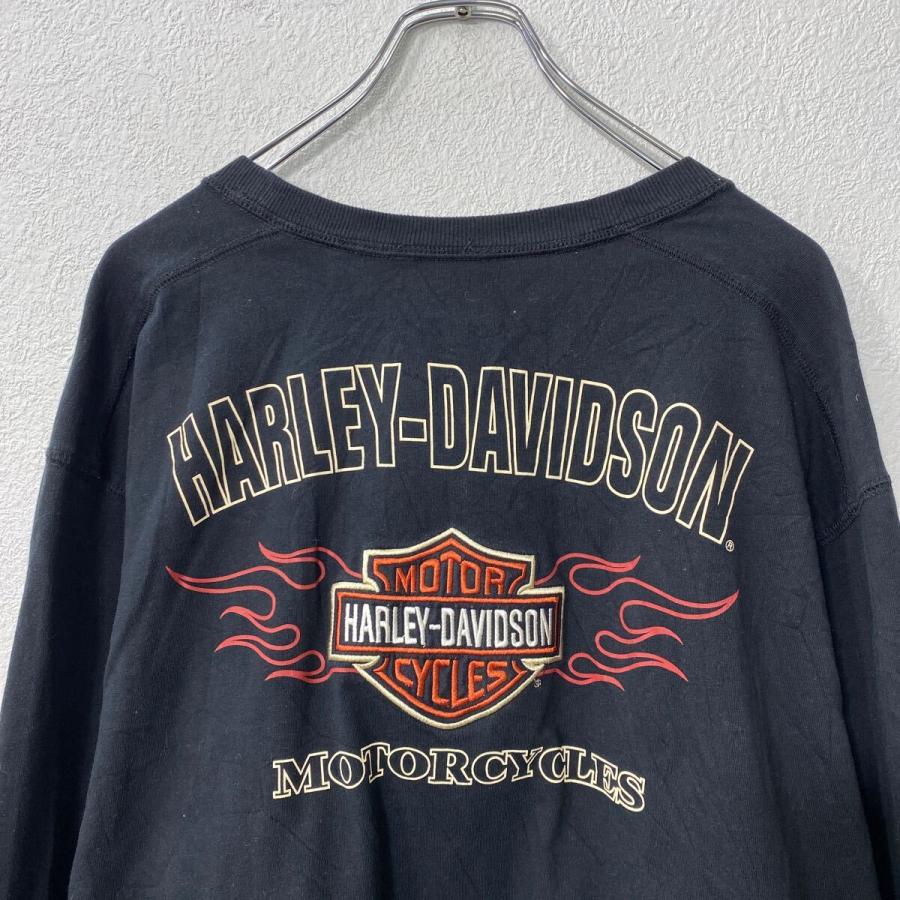 HARLEY-DAVIDSON 長袖 刺繍ロゴTシャツ 2XL ブラック ハーレー