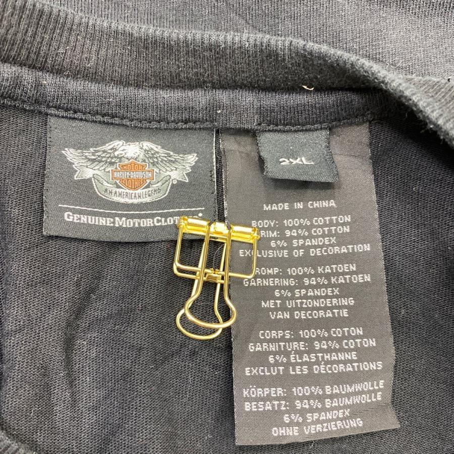 HARLEY-DAVIDSON 長袖 刺繍ロゴTシャツ 2XL ブラック ハーレー