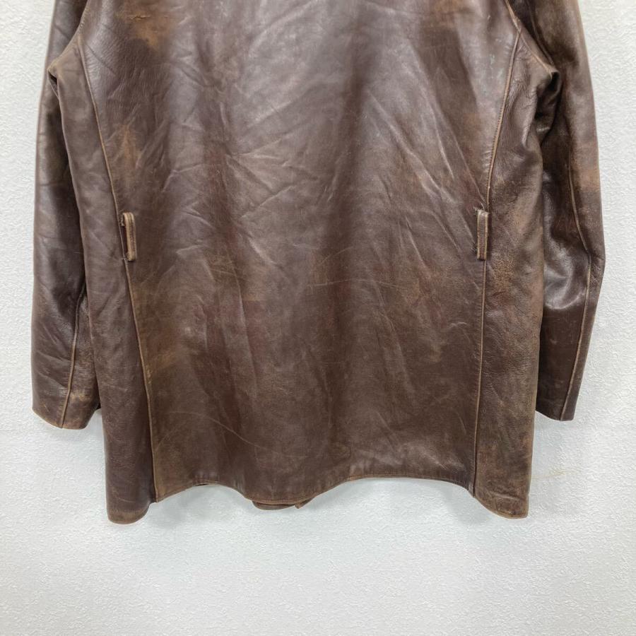 ユーロ レザーカーコート XLサイズ ブラウン 60's〜 ムートン 古着卸