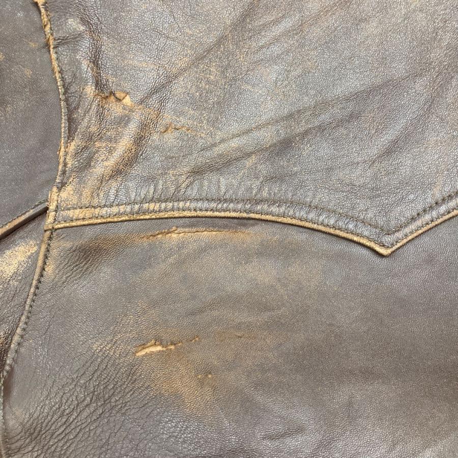 ユーロ レザーカーコート XLサイズ ブラウン 60's〜 ムートン 古着卸