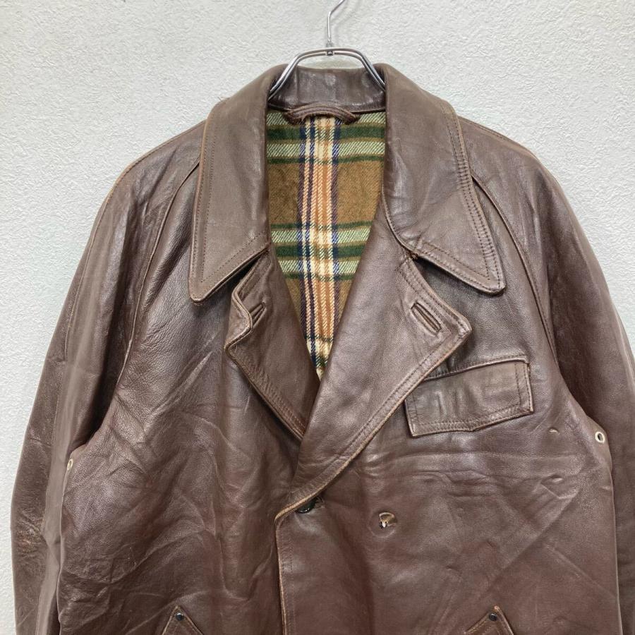 レザージャケット レザーカーコート ブラウン L 牛革 ブランケット ユーロ ユーロ レザーカーコート Lサイズ ブラウン 60's〜 ブランケット