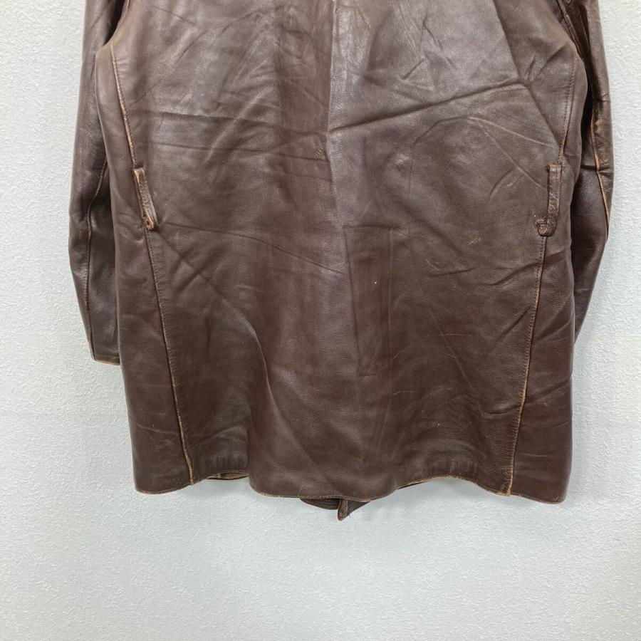 ユーロ レザーカーコート Lサイズ ブラウン 60's〜 ブランケット