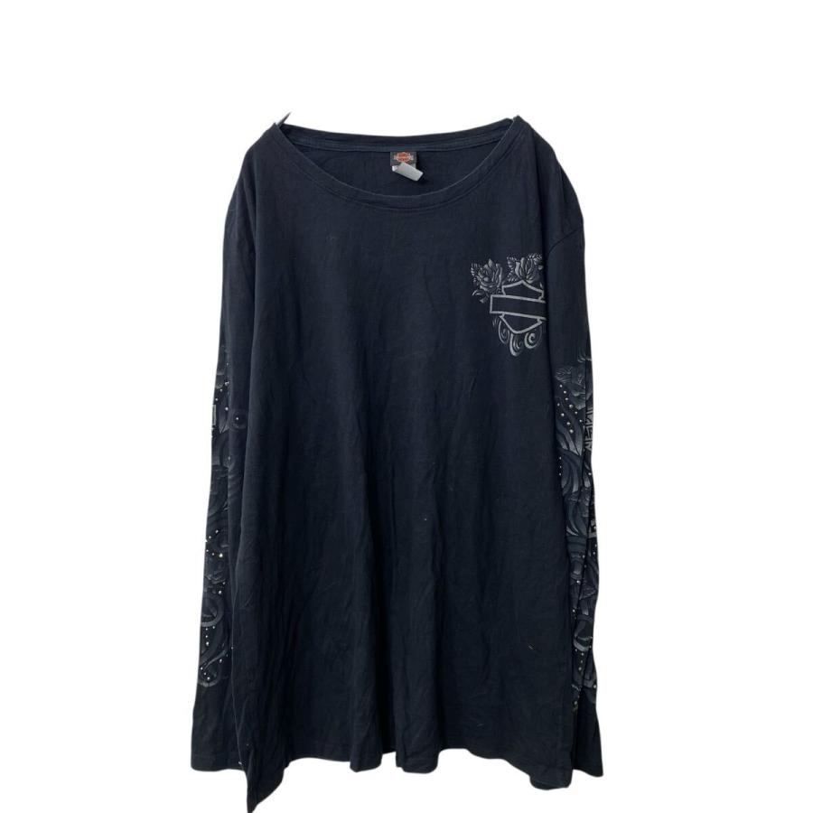 HARLEY DAVIDSON 長袖 プリントTシャツ レディース 3XL ブラック
